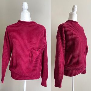 VTG 80s Diane Von Furstenberg Pink Knit Chunky Sweater (Size M)